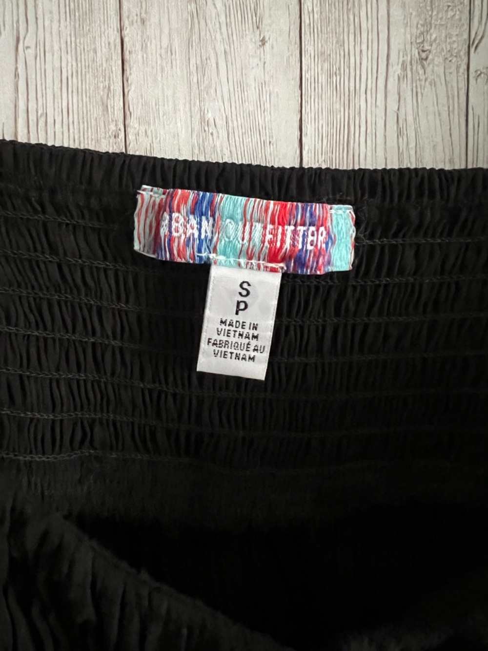 Urban Outfitters Allie Black Ruched Tie Sleeve Square-Neck Buttoned Blouse Small - Picture 5 of 5